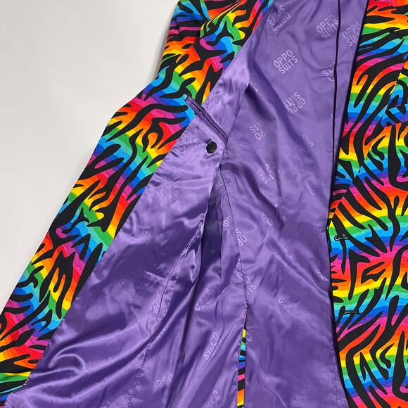 Opposuits Blazer Jacket Rainbow Zebra Mens Muliticolor - Picture 8 of 13